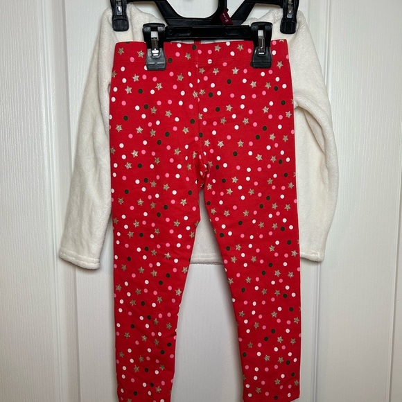 Cynthia Rowley Cozy Unicorn Set Size 5/6 red/white hoodie/leggings cute!! - Picture 5 of 7